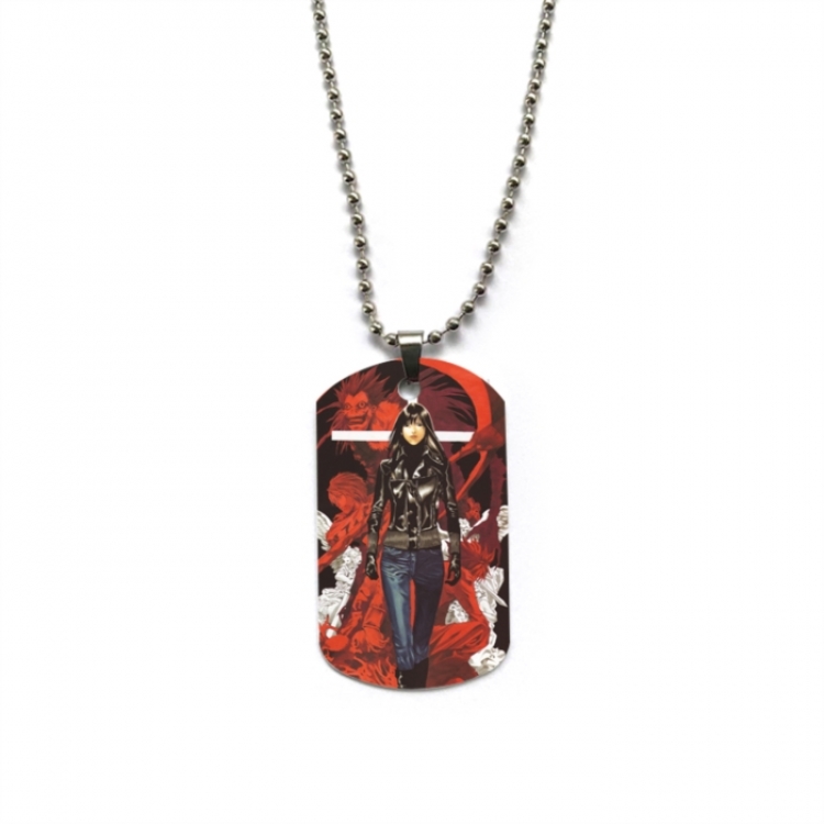 Death note Anime double-sided full color printed military brand necklace price for 5 pcs