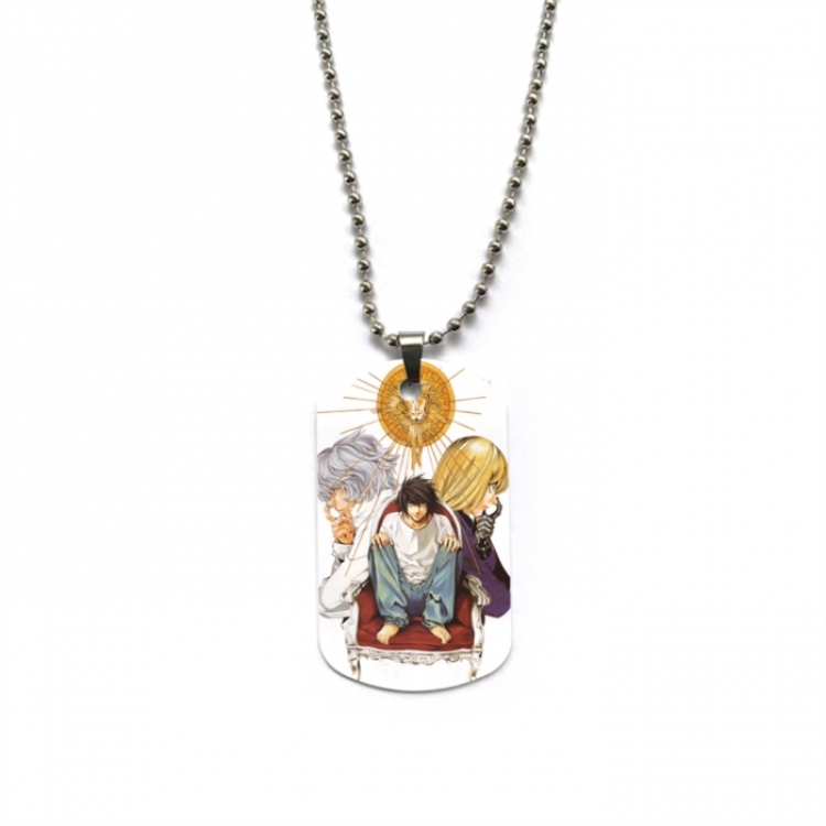 Death note Anime double-sided full color printed military brand necklace price for 5 pcs
