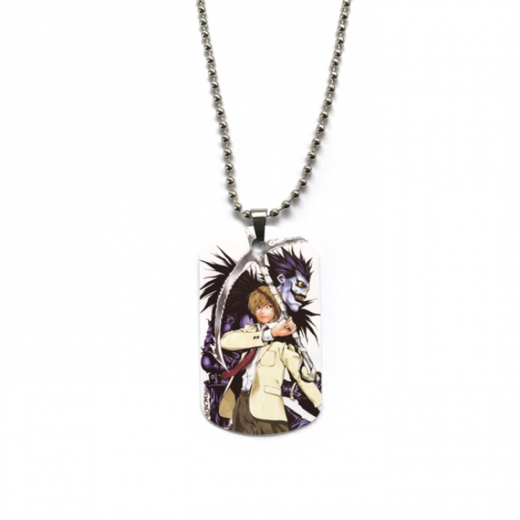 Death note Anime double-sided full color printed military brand necklace price for 5 pcs