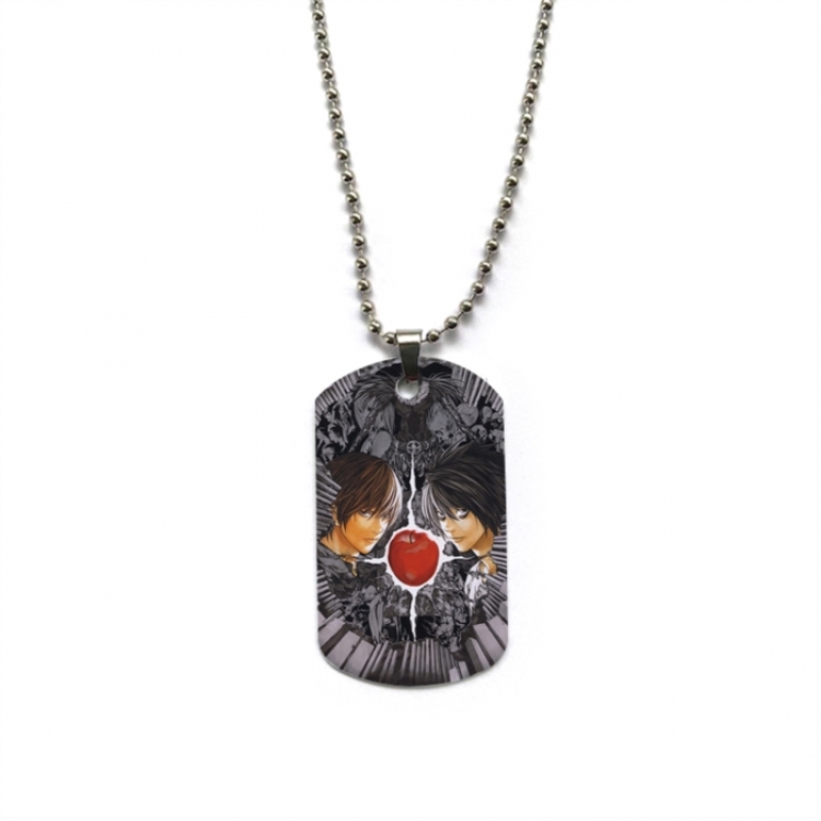 Death note Anime double-sided full color printed military brand necklace price for 5 pcs