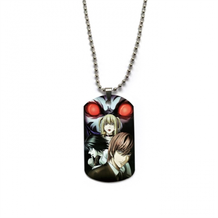 Death note Anime double-sided full color printed military brand necklace price for 5 pcs