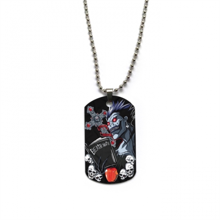 Death note Anime double-sided full color printed military brand necklace price for 5 pcs