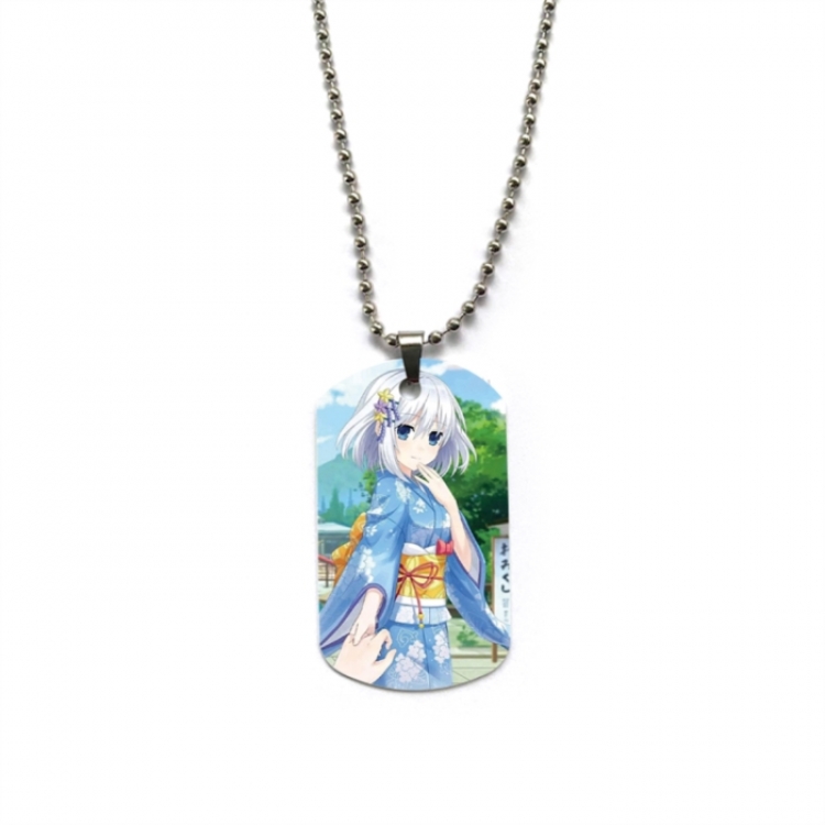 Date-A-Live Anime double-sided full color printed military brand necklace price for 5 pcs