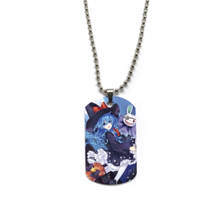Date-A-Live Anime double-sided full color printed military brand necklace price for 5 pcs