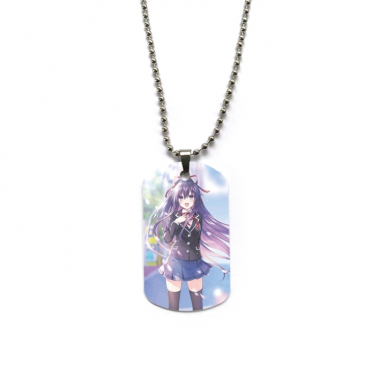 Date-A-Live Anime double-sided full color printed military brand necklace price for 5 pcs