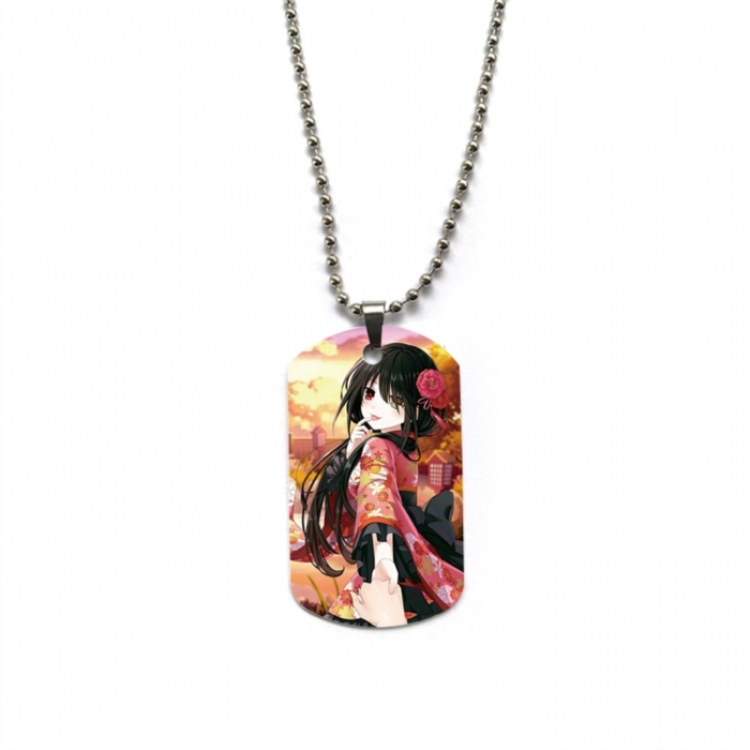 Date-A-Live Anime double-sided full color printed military brand necklace price for 5 pcs