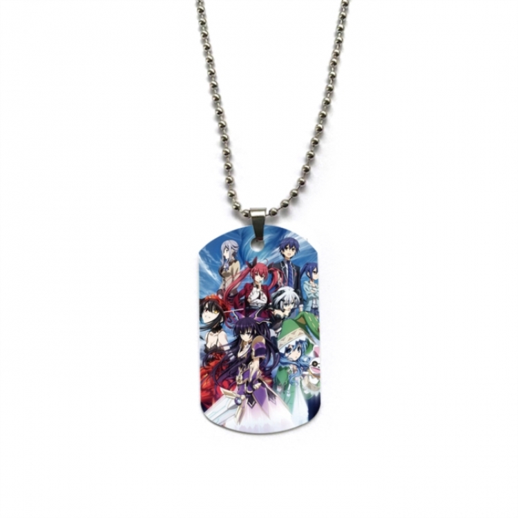 Date-A-Live Anime double-sided full color printed military brand necklace price for 5 pcs