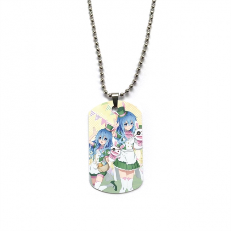 Date-A-Live Anime double-sided full color printed military brand necklace price for 5 pcs