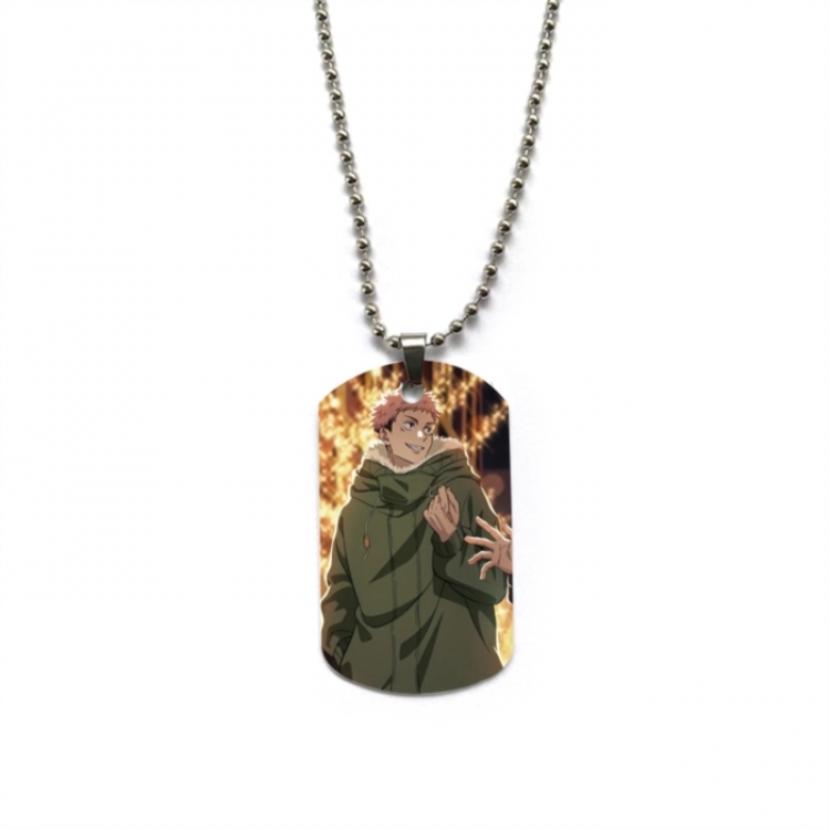 Jujutsu Kaisen Anime double-sided full color printed military brand necklace price for 5 pcs