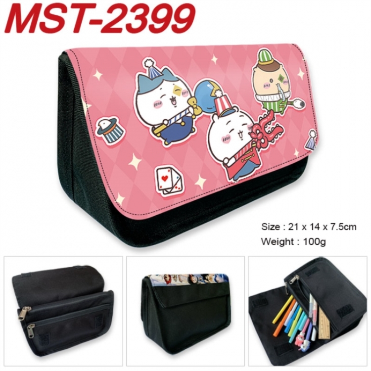 Chiikawa Anime Velcro canvas zipper pencil case Pencil Bag 21x14x7.5cm
