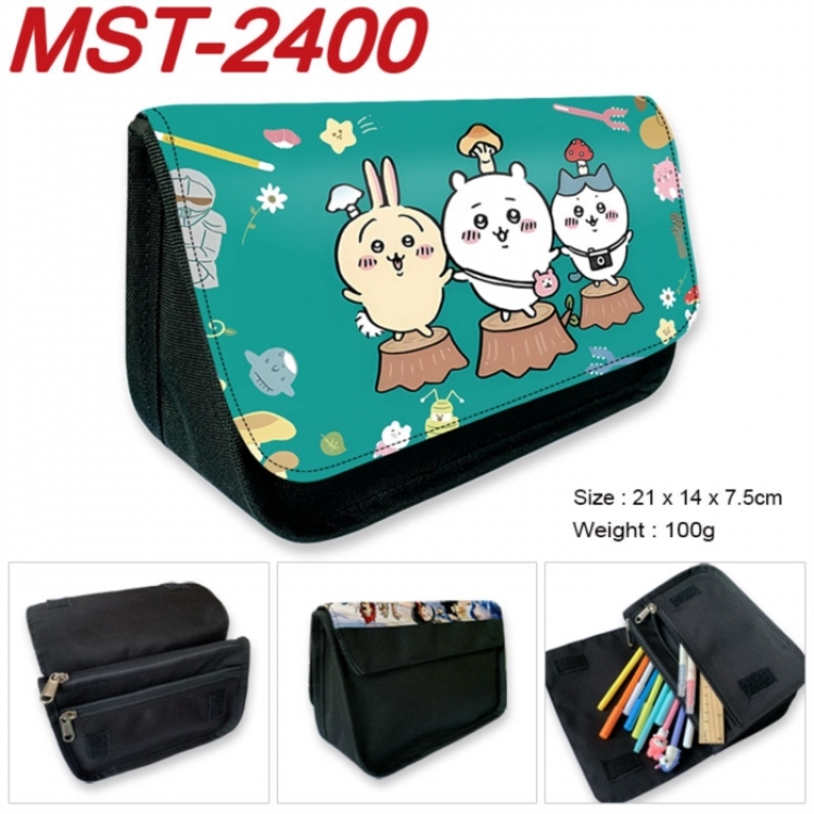 Chiikawa Anime Velcro canvas zipper pencil case Pencil Bag 21x14x7.5cm