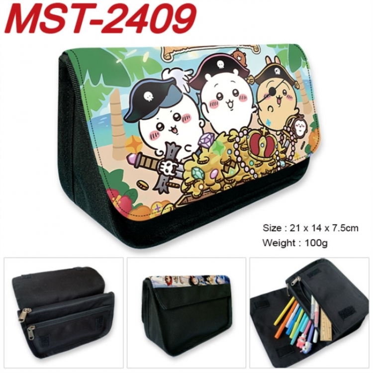 Chiikawa Anime Velcro canvas zipper pencil case Pencil Bag 21x14x7.5cm