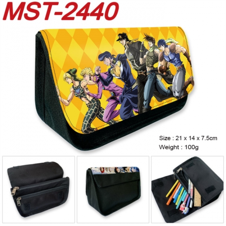 JoJos Bizarre Adventure Anime Velcro canvas zipper pencil case Pencil Bag 21x14x7.5cm