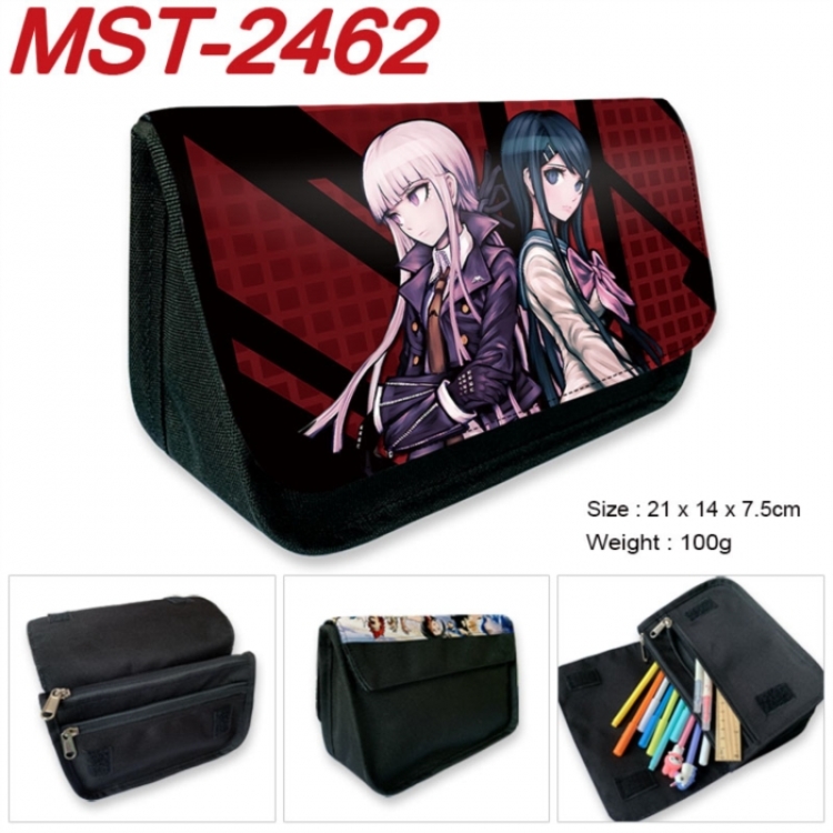 Dangan-Ronpa Anime Velcro canvas zipper pencil case Pencil Bag 21x14x7.5cm
