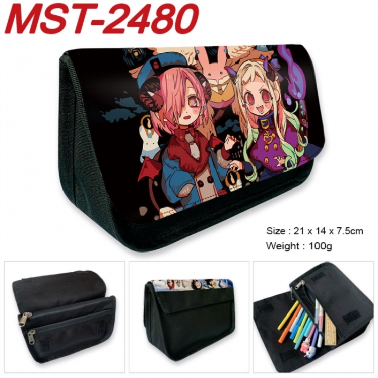 Toilet-bound Hanako-kun Anime Velcro canvas zipper pencil case Pencil Bag 21x14x7.5cm