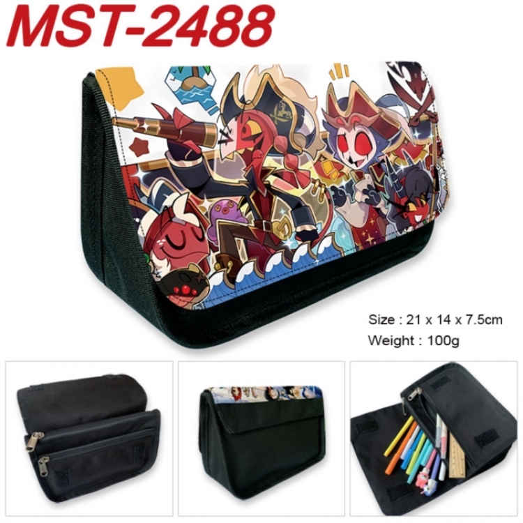 Hazbin Hotel Anime Velcro canvas zipper pencil case Pencil Bag 21x14x7.5cm