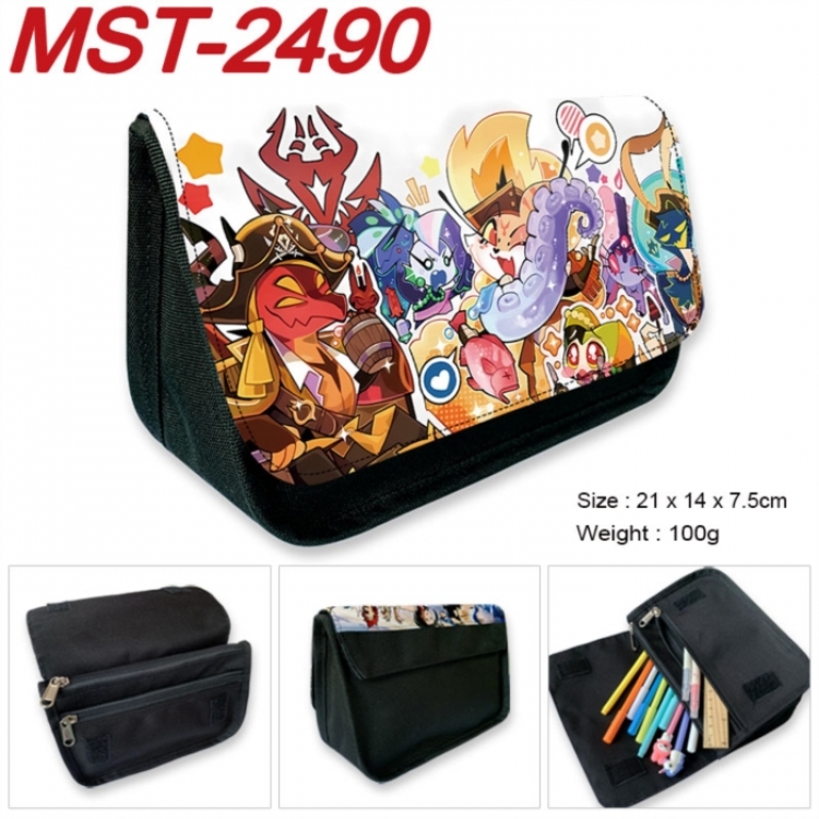 Hazbin Hotel Anime Velcro canvas zipper pencil case Pencil Bag 21x14x7.5cm