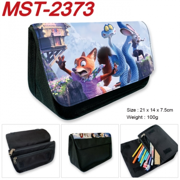 Zootopia Anime Velcro canvas zipper pencil case Pencil Bag 21x14x7.5cm