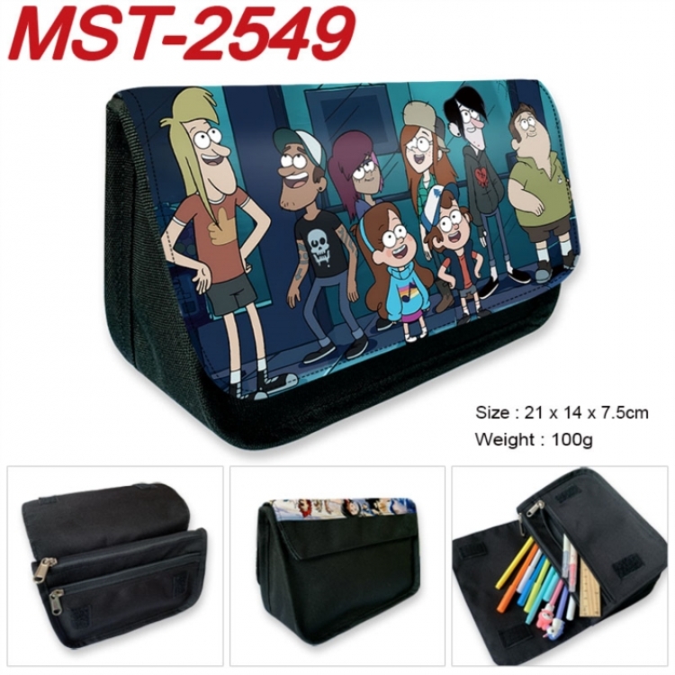 Gravity Falls Anime Velcro canvas zipper pencil case Pencil Bag 21x14x7.5cm