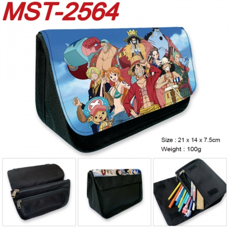 One Piece Anime Velcro canvas zipper pencil case Pencil Bag 21x14x7.5cm