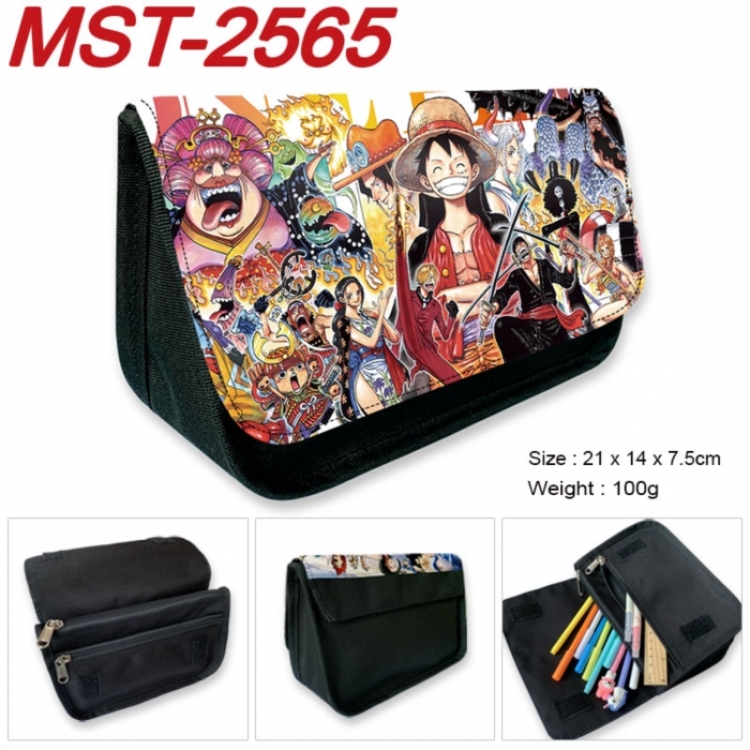 One Piece Anime Velcro canvas zipper pencil case Pencil Bag 21x14x7.5cm