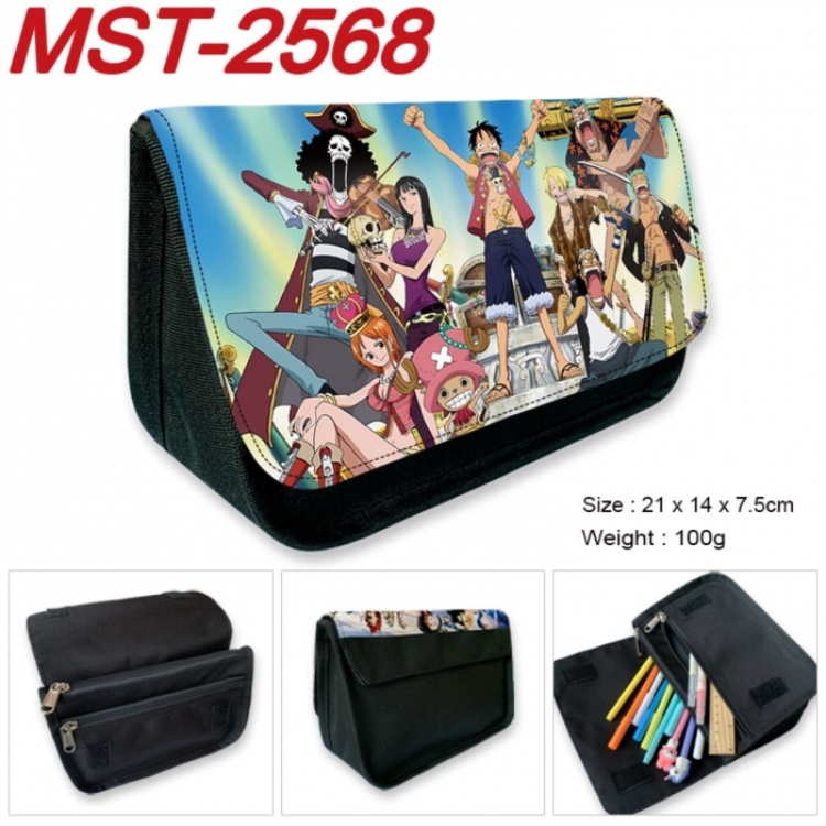 One Piece Anime Velcro canvas zipper pencil case Pencil Bag 21x14x7.5cm