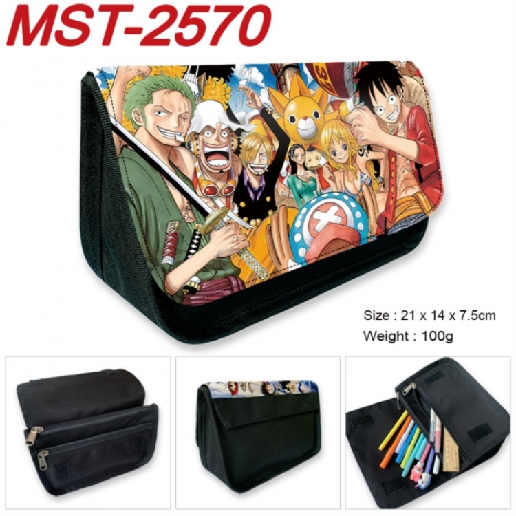 One Piece Anime Velcro canvas zipper pencil case Pencil Bag 21x14x7.5cm
