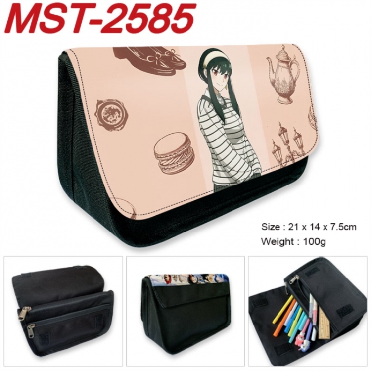 SPY×FAMILY Anime Velcro canvas zipper pencil case Pencil Bag 21x14x7.5cm
