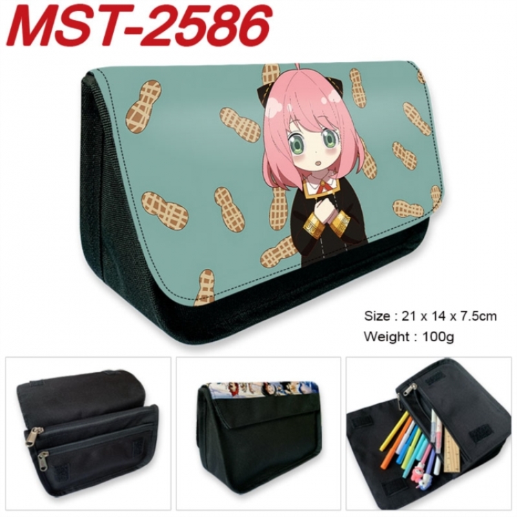 SPY×FAMILY Anime Velcro canvas zipper pencil case Pencil Bag 21x14x7.5cm