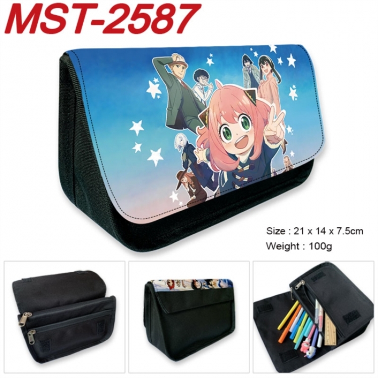 SPY×FAMILY Anime Velcro canvas zipper pencil case Pencil Bag 21x14x7.5cm