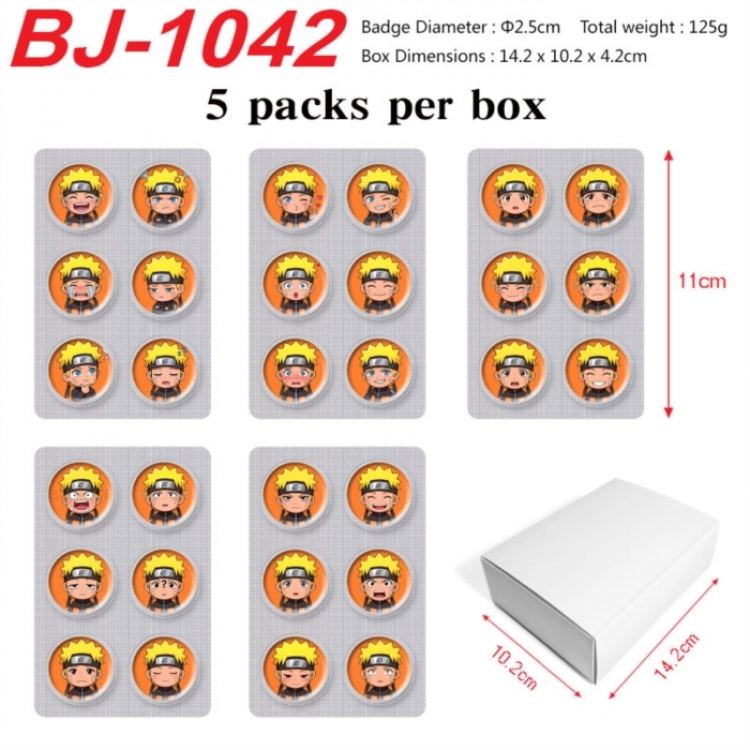 Naruto Anime peripheral pill bar badge 25mm 5 packs per box