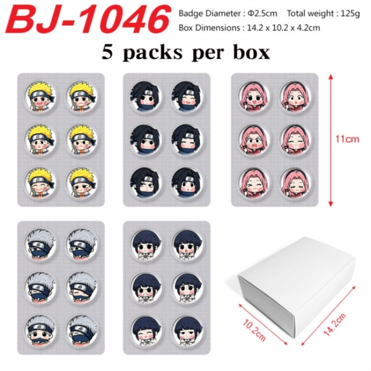 Naruto Anime peripheral pill bar badge 25mm 5 packs per box