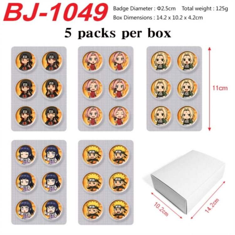 Naruto Anime peripheral pill bar badge 25mm 5 packs per box