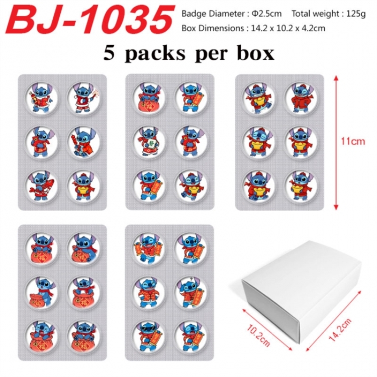 Lilo & Stitch Anime peripheral pill bar badge 25mm 5 packs per box
