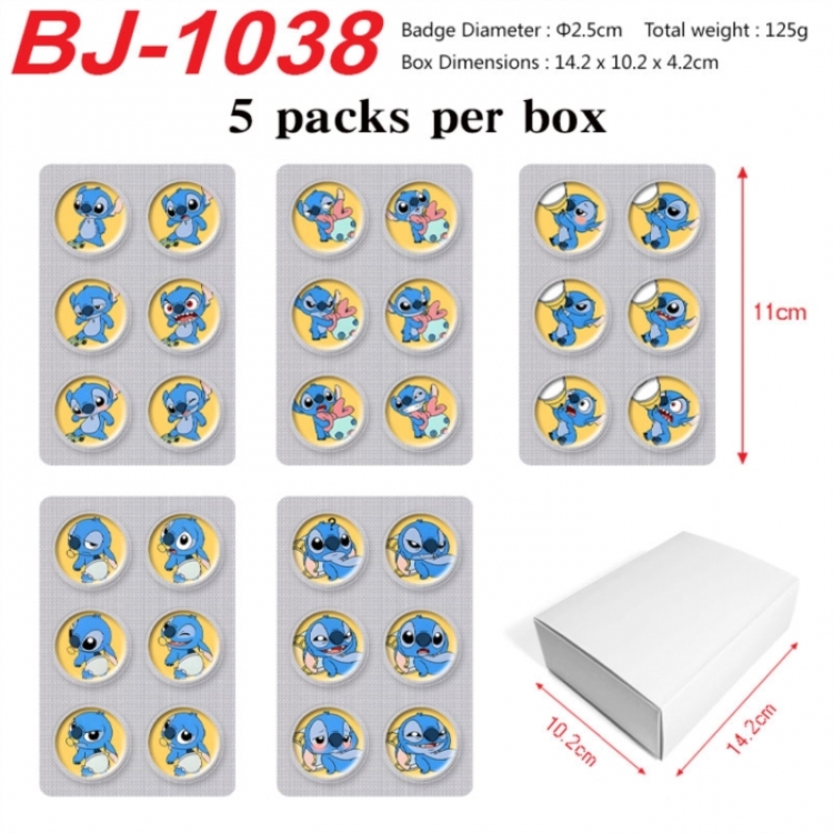 Lilo & Stitch Anime peripheral pill bar badge 25mm 5 packs per box