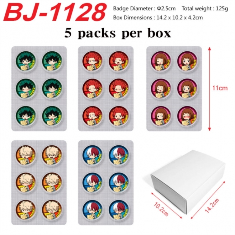 My Hero Academia Anime peripheral pill bar badge 25mm 5 packs per box