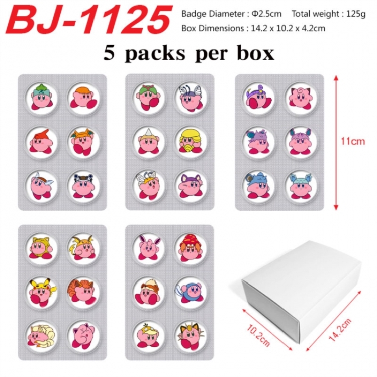 Kirby Anime peripheral pill bar badge 25mm 5 packs per box