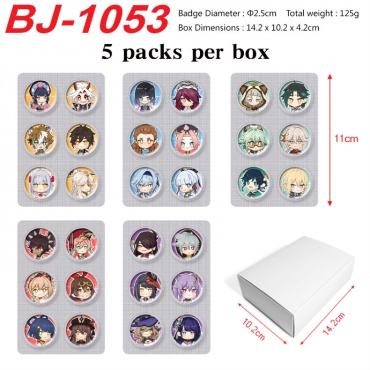 Genshin Impact Anime peripheral pill bar badge 25mm 5 packs per box