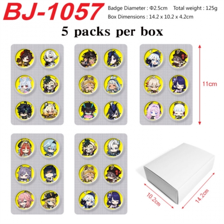Genshin Impact Anime peripheral pill bar badge 25mm 5 packs per box