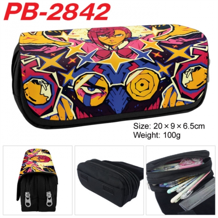 DANDADAN Anime double-layer pu leather printing pencil case 20x9x6.5cm