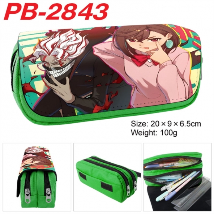 DANDADAN Anime double-layer pu leather printing pencil case 20x9x6.5cm