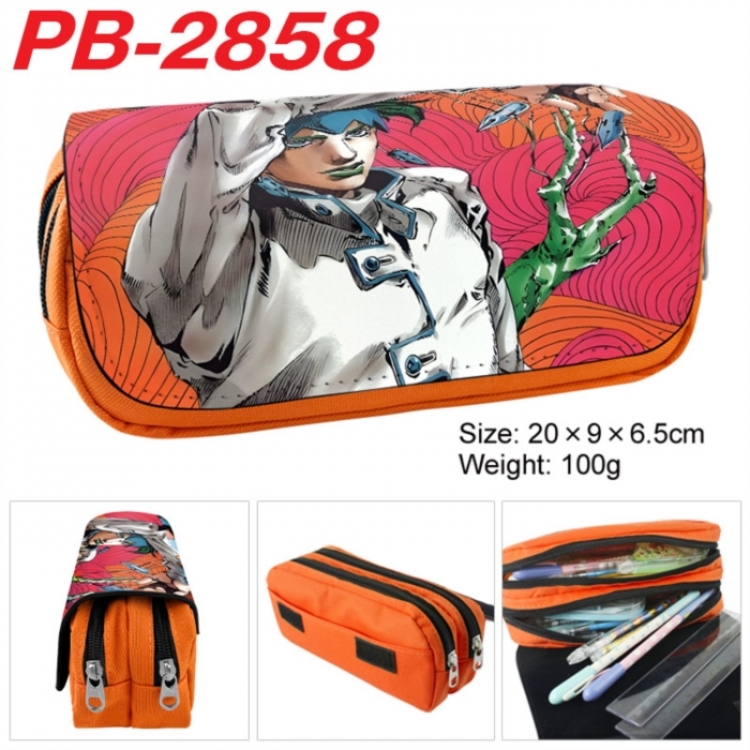 JoJos Bizarre Adventure Anime double-layer pu leather printing pencil case 20x9x6.5cm