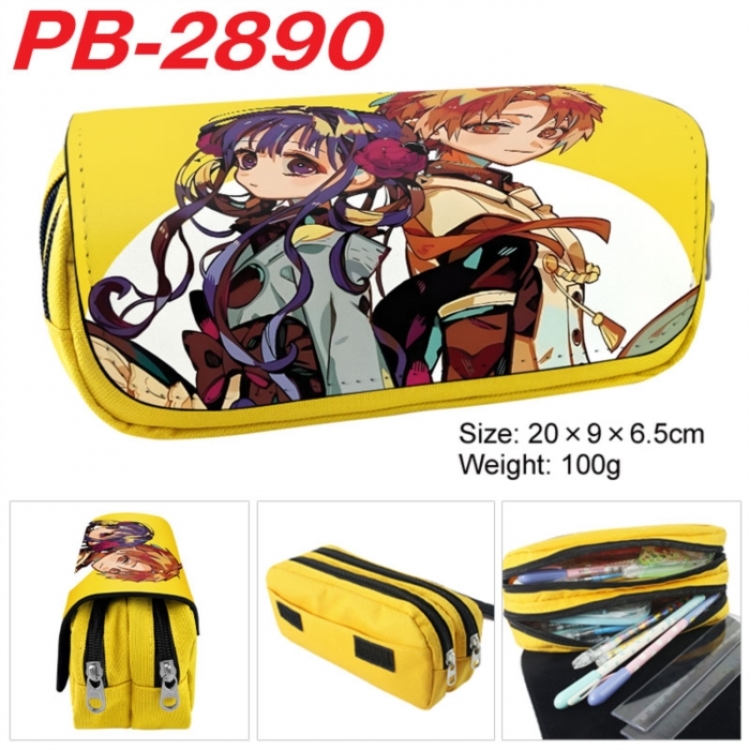 Toilet-bound Hanako-kun Anime double-layer pu leather printing pencil case 20x9x6.5cm