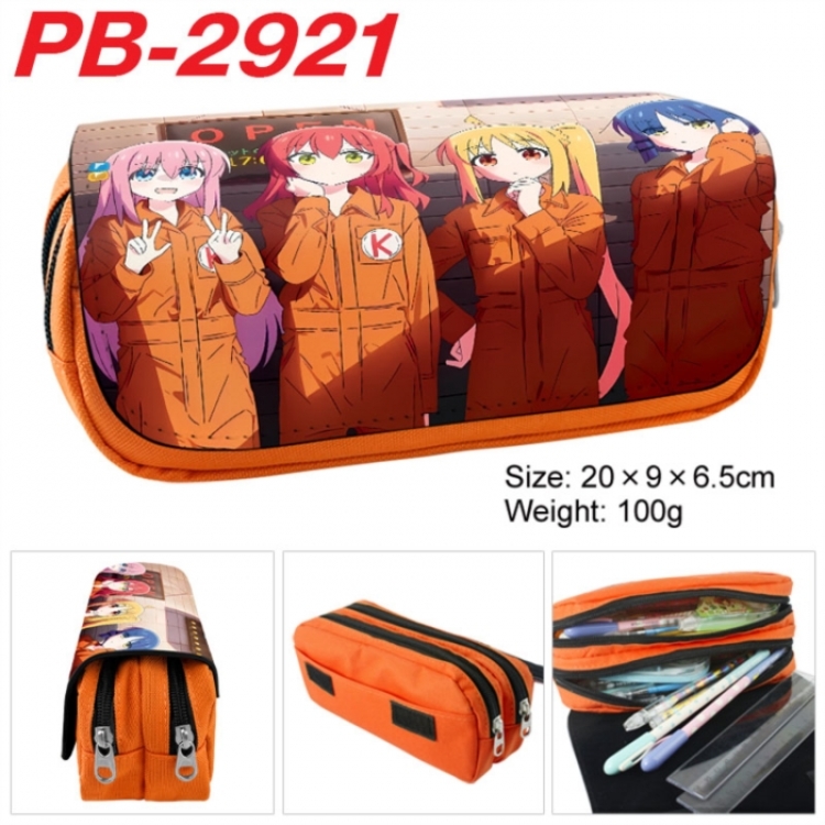 BOCCHI THE ROCK! Anime double-layer pu leather printing pencil case 20x9x6.5cm