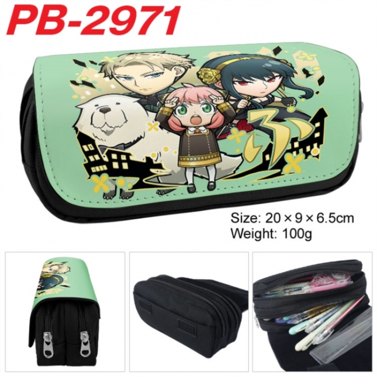 SPY×FAMILY Anime double-layer pu leather printing pencil case 20x9x6.5cm