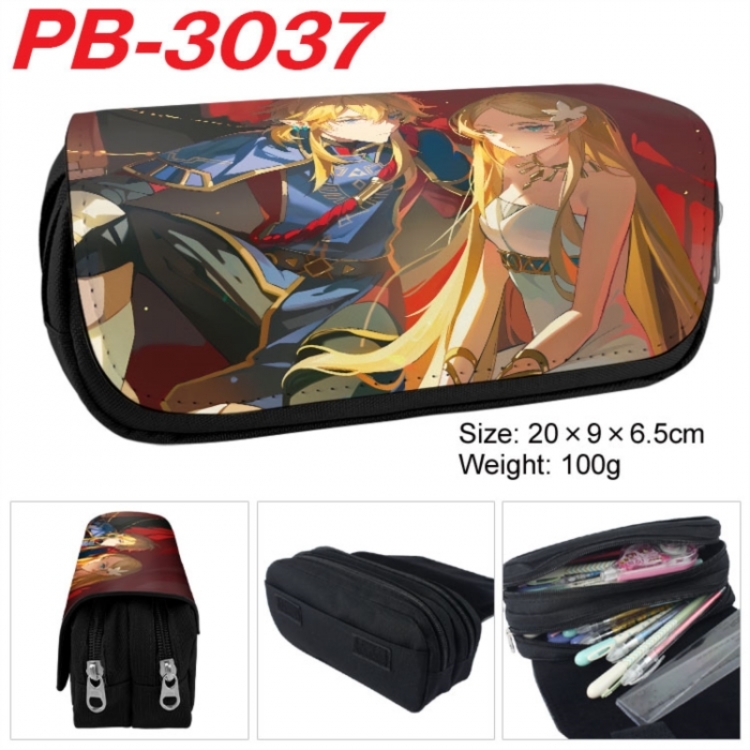 The Legend of Zelda Anime double-layer pu leather printing pencil case 20x9x6.5cm