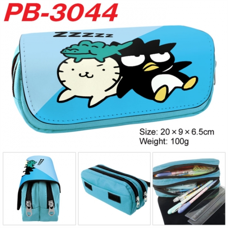 Sanrio Anime double-layer pu leather printing pencil case 20x9x6.5cm