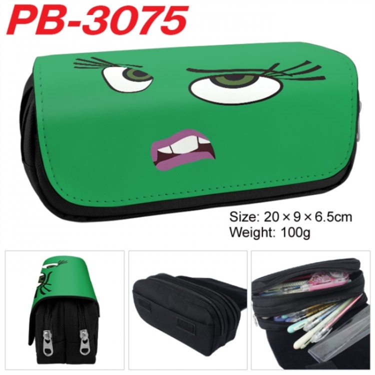 Inside Out Anime double-layer pu leather printing pencil case 20x9x6.5cm