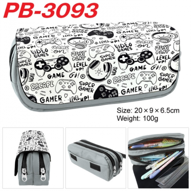 GamePad Anime double-layer pu leather printing pencil case 20x9x6.5cm