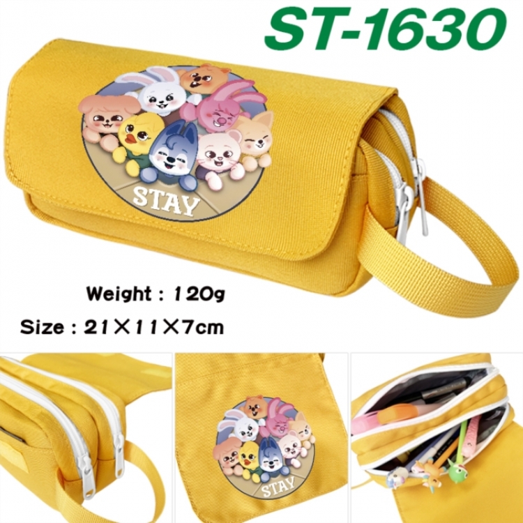 StrayKids Anime waterproof canvas portable double-layer pencil bag cosmetic bag 21x11x7cm